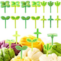 Forks Four-leaf Picks Mini Fruit Fork Toothpick For Kids Lunch Bento Box Sandwich Salad Dessert Decoration Plastic Leaves Clover