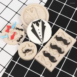 Baking Moulds 1PC Men Ladies Cake Mold Dress Mustache Collar Silicone Chocolate Fondant Cookie Mould Kitchen Decorating Tools