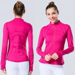 2024 lululemenI Yoga Jacket Women's Define Workout Sport Coat Fiess Sports Quick Dry Activewear Top Solid Zip Up Sweatshirt Sportwear Motion Design ng668