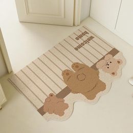 Bath Mats Entrance Door Floor Mat Porch Silk Loop Pvc Stain-resistant Foot Home