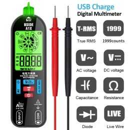 A1X USB Charge Digital Smart Multimeter True RMS DC AC Voltage Tester Capacitance Ohm Hz Diode Hz Continuity NCV Live Tester