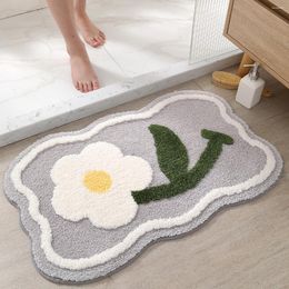 Bath Mats DEXI Rugs Carpet Floral Shape Non Slip Water Adsorption Mat