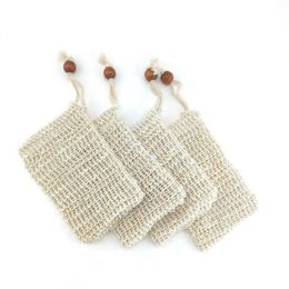 Bath Brushes Sponges Scrubbers Exfoliating Mesh Bags Pouch For Shower Body Mas Scrubber Natural Organic Ramie Soap Bag Sisal Save