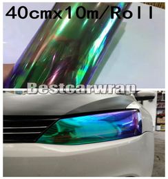 10 roll Lot 40cmx10m Light smoke Chameleon headlights tint Car Motorbike Headlight Rear Lamp Tinting Film Viny Foil9879060