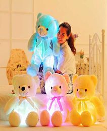 16 Luminous 305080cm Creative Light Up Led Colourful Glowing Teddy Bear Stuffed Animal Plush Toy Christmas Gift for Kid Q07279362872