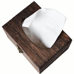 Country Rustic Brown Torched Wood Bathroom Facial Tissue Box Holder Cover Napkin Dispenser cajas organizadoras de plastico