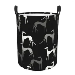 Laundry Bags Cute Sighthounds Hamper Large Storage Basket Greyhound Whippet Dog Girls Boys Toy Organizer