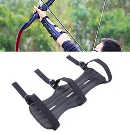 1PCS Archery Arm Guard Cowhide Leather Materials Three Adjustable Straps Archer Protector Shooter Protection Color Black54520172467114