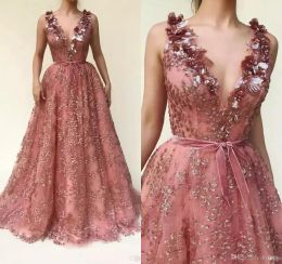 Fairy Prom Dresses V Neck Appliqued Sequined A Line Party Gowns Sweep Train Belt Bow Cheap Special Occasion Dress Customised Evening Dresses