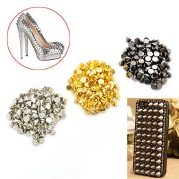 100pcs/lot Alloy Spikes Cone Studs Rivet Bullet Spikes Cone Studs for Clothes Leathercraft Punk Rock 8x10mm Silver Gold Color