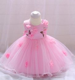 Girl039s Dresses PLBBFZ Little Baby Girls Birthday Dress With Belt Appliques Cute Flower Evening Party Gown5236501