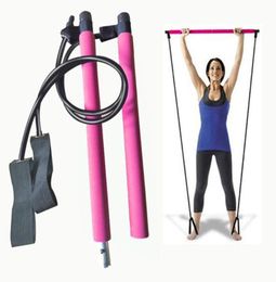 Portable Pilates Bar Kit Bodybuilding Yoga Pilates Stick Yoga Resistance Bands Toning Bar Home Gym Fitness Equipment Workout9824200