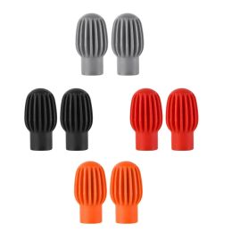 4/2PCS Drum Mute Silicone Sleeve Weaker Silencer Practise Tips Drumstick Head Rubber Sleeve