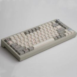 Accessories 9009 Retro Greek Grey And White Mechanical Keyboard Cheery Height Keycaps 136 Keys PBT Material Sublimation Cherry Profile
