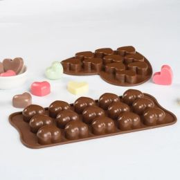 Rose Flower Love Heart Chocolate Silicone Mould Dinosaur/Bear/Alphanumeric Candy Ice Cube Jelly Baking Mould Cake Accessories