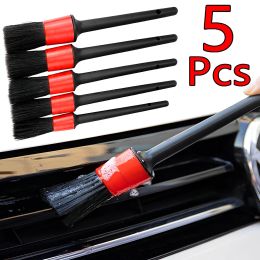 5Pcs Car Detailing Brush Set Car Wheel Cleaning Tools Car Washing Detailing Accessories Dashboard Air Outlet Brush Wash Supplies