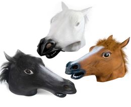 Full Head Latex Adul Creepy Decoration Halloween Masks Theatre Horse Supplies Party Costume Decor Face Animal Toys Prank Cosplay Y9252928