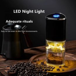 Electric Coffee Grinder Adjustable Settings Plastic Coffee Mill Portable Coffee Bean Grinder for Outdoor Indoor Travel