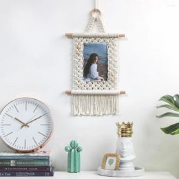 Tapestries Macrame Picture Po Frame Display Wall Hanging Boho Home Decor Kids Baby Room Decoration Gift Hanger