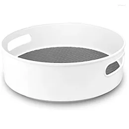 Plates Lazy Susan Turntable Non-Skid Under-Sink Pantry Cabinet Kitchen Organiser White Grey