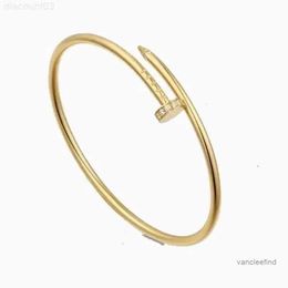 Nail Bracelet Female Designer Charm 25mm 18k Gold Plated Cuff Ladies and Men Love Jewelry Gift Tjdd Tjpq 370i