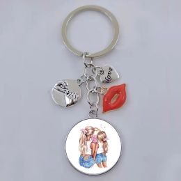 Super Family Happy Big Family Super Dad Mom Boy Girl Mother's Day Gift Keychain Diy New Parent-Child Parent-Child Fun Keychain