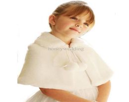 Ivory White Flower Girls Wedding Party Wraps In Stock Cheap Faux Fur Fall Winter Capes Shrugs Shawls Boleros 9364384