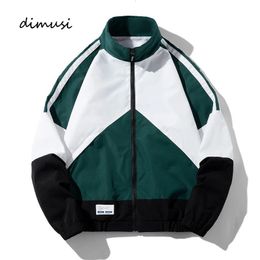 DIMUSI Mens Bomber Jacket Casual Anorak Hip Hop Zipper Coat Fashion Male Streetwear Baseball Uniform Hooded Coats Clothing 240320