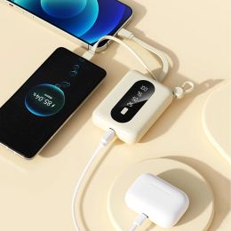 Mini Power Bank 20000mAh Built in USB C Cable Portable Battery Charger for iphone 15 14 13 12 11 pro Max Huawei Xiaomi Powerbank
