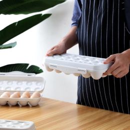 12/18 Pack Egg Holders for Refrigerator Plastic Egg Containers with Lid Fridge Egg Tray Egg Storage Box