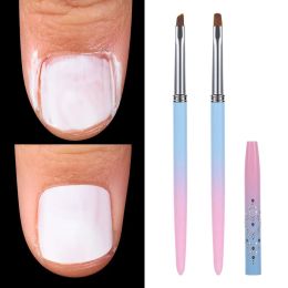 Nail Cleaning Brushes Round Angled Head Acetone Resistant Nail Art Clean Brushes for Polish Cuticles Remover Manicure Clean Up