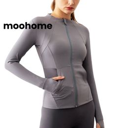 Желовеческая куртка для девочек для тренировки легкой эллетической рубашки с карманной крытой спортивной одеждой для спортивной одежды.