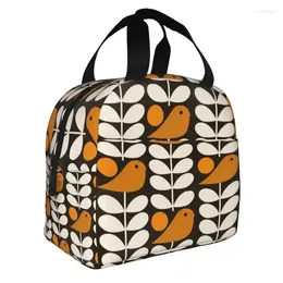 Storage Bags Multistem Bird Black White Orange Insulated Bag Leakproof Orla Kiely Scandi Thermal Cooler Lunch Tote Beach Camping Travel