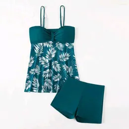 Women's Swimwear Stretchy Swimsuit Stylish Summer Set With Adjustable Straps Mesh Hem Bandeau Tops High Waist Swim For Beach