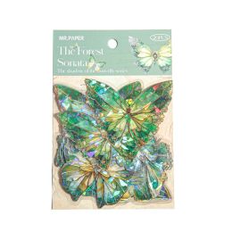 20Pcs Trail of Butterflies Series Retro Handbook Pvc Stickers Decorative Scrapbooking Label Diy Diary Album Journal Planner