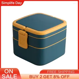 Dinnerware Oven Heating Lunch Boxes Heat Additive Portable Double-layer Bento Tableware Box Keep Warm Fresh Storage