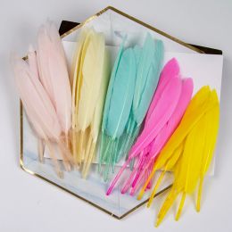 100PCS Natural Goose Feathers 10-15cm for Party Crafts Wedding Gift Box Cake Home Decor DIY Jewellery Coloured Plumas Accessories