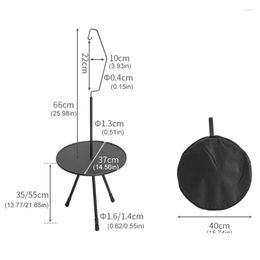 Camp Furniture Portable Cam Table Round With Light Holder Mini Aluminum Alloy Outdoor Coffee Tea Side Tables Drop Delivery Sports Outd Dhfm2
