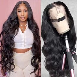 Fuduete 13x6 HD Transparent Body Wave Lace Front Human Hair For Black Women 360 Frontal 30 Inch 4x4 Closure 240401
