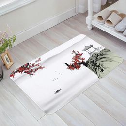 Carpets Chinese Style Plum Blossom Butterfly Anti-slip Bath Carpet Bathroom Kitchen Bedroon Floor Mats Indoor Soft Entrance Doormat