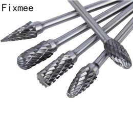 1pc 3*6*100mm Extra Long Rotary Rasp Files Burr Tungsten Carbide Engraving Milling Cutter Drill Double Cut Flute For Metal Wook