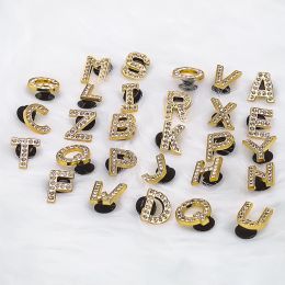 1pcs Metal Gold Luxury Letters Shoe Charms for Clog Alphabet Shoes Decorations Pins for Women Girl Sandal DIY Party Favour Gifts