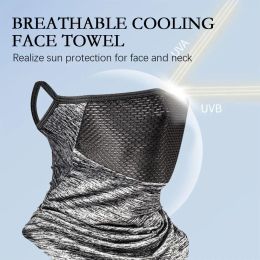 Triangle Bandana Half Face Scarves Hanging Ear Mask Scarf Ice Silk Neck Gaiter UV Sun Cover Smooth Breathable Headband Men Women