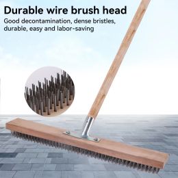 Long Handle Floor Wire Brush Accessories Home Indoor Outdoor Simple Room Clean Scrubber Stain Remover Cleaning Broom Accessory