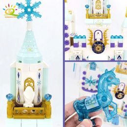 HUIQIBAO 360Pcs City Princes Castle Model Building Blocks Friend DIY Set Figures Educational Toys House Brick Girl Children Gift