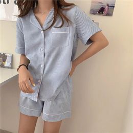 Home Clothing Alien Kitty Sleepwear Chic Thin Stylish Summer 2024 Women Large Size All Cotton Linen Homewear Loose Pajamas Sets