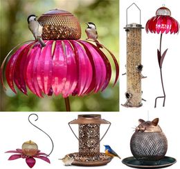 Hummingbird Fruit Feeder Outdoor Premium Hanging Bird Feeder Metal Garden Art Black Oval Wild Bird Feeder for Bird Watching Garden1926269