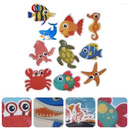 Bath Mats Cartoon Waterproof Bathtub Stickers For Kids Adorable Self-Adhesive Marine Biological Sticker