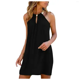 Casual Dresses Women Halter Neck Beach Sleeveless Above Knee Little Evening Dress Loose Women'S Summer For