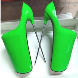 Dress Shoes Sexy 30cm Platform High Heels Woman Large Size 47 Green Red White Heeled Party Pumps Nightclub Stripper Fetish